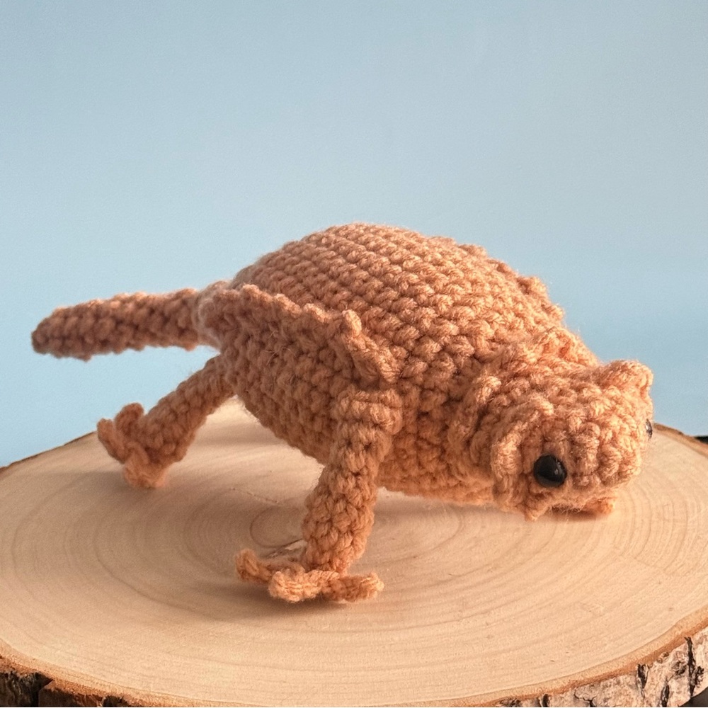 Handcrafted Crochet Bearded Dragon Amigurumi – Handmade Reptile Plush